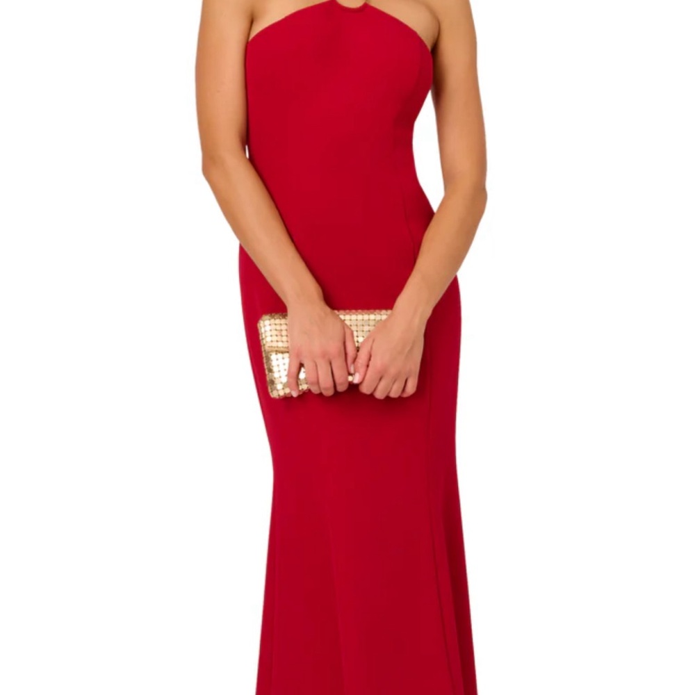 LIV FOSTER CREPE MERMAID GOWN WITH METAL COLLAR Size 6